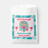 Retro Tropische Flamingo Pickleball Bruidsfeest Bo Bedankzakje (Voorkant)