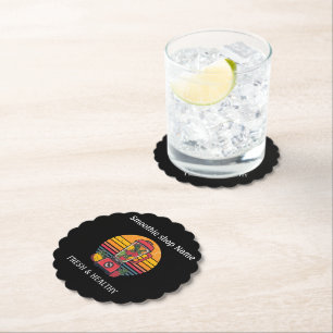 Retro Tropische Fruit Smoothie Winkel Sappenbar Kartonnen Onderzetters