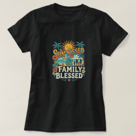 Retro Tropische Gezinsvakantie & Strand Reünie T-shirt