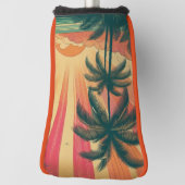Retro/ tropische/Hawaïaanse zonsondergang Golfheadcover (Draai 90)