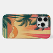 Retro/ tropische/Hawaïaanse zonsondergang iPhone Hoesje (Achterkant horizontaal)
