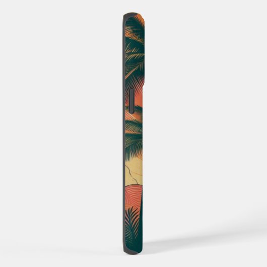 Retro/ tropische/Hawaïaanse zonsondergang iPhone Hoesje (Rechterkant)