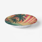 Retro/ tropische/Hawaïaanse zonsondergang Papieren Kommen (Gebogen)