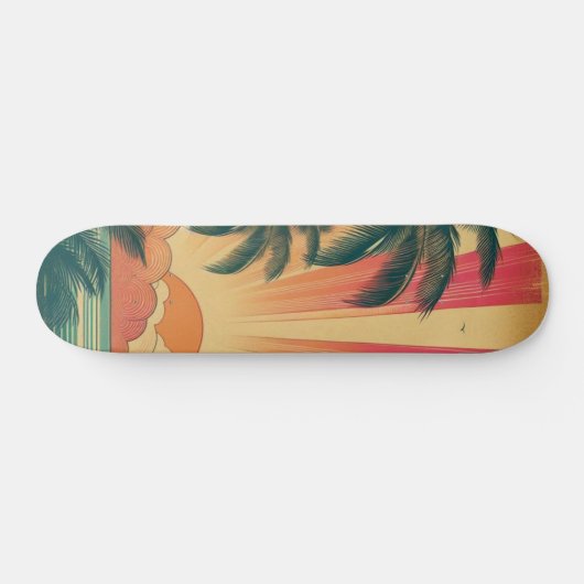 Retro/ tropische/Hawaïaanse zonsondergang Persoonlijk Skateboard (Horizontaal)