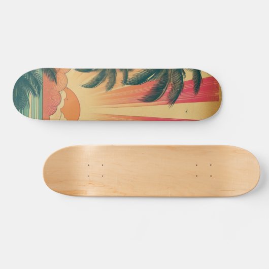 Retro/ tropische/Hawaïaanse zonsondergang Persoonlijk Skateboard (Horizontaal)