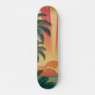 Retro/ tropische/Hawaïaanse zonsondergang Persoonlijk Skateboard