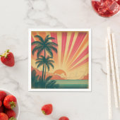 Retro/ tropische/Hawaïaanse zonsondergang Servet (Insitu)