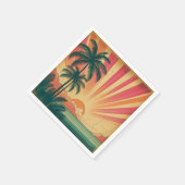 Retro/ tropische/Hawaïaanse zonsondergang Servet (Hoek)