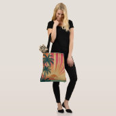 Retro/ tropische/Hawaïaanse zonsondergang Tote Bag (Op model)