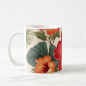 Retro tropische hibiscusbloemen koffiemok (Links)