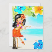 Retro Tropische Hula Meisje Luau Strandfeest Verja Kaart (Achterkant)