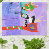 Retro Tropische kerstfeest keukenhanddoeken (Gevouwen)