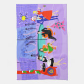 Retro Tropische kerstfeest keukenhanddoeken (Verticaal)