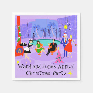 Retro Tropische Kerstfeest Wegwerp servetten