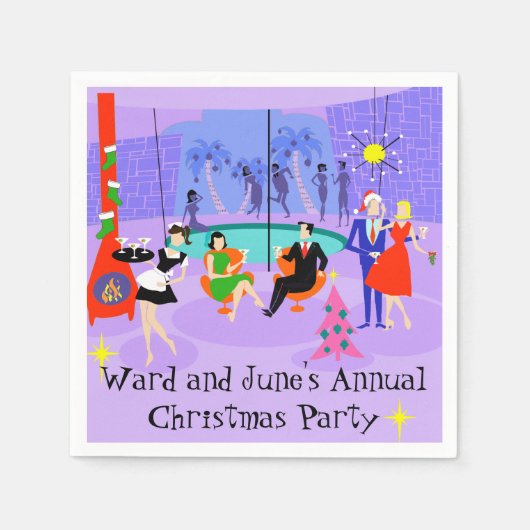 Retro Tropische Kerstfeest Wegwerp servetten (Voorkant)