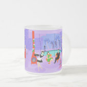 Retro Tropische kerstfeestdag, Mok van glas (Voorkant rechts)