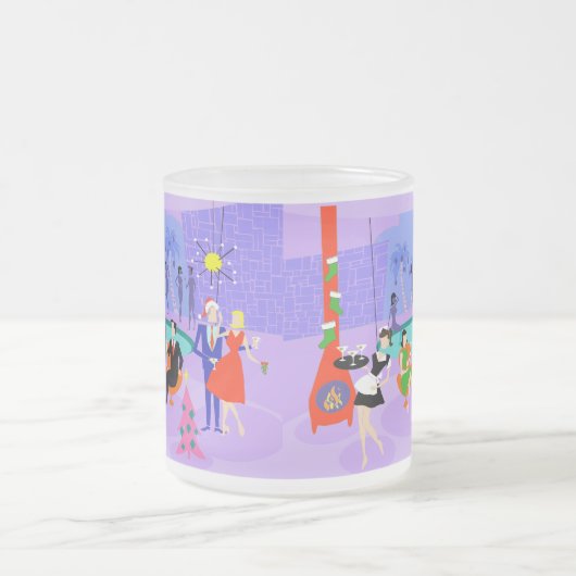 Retro Tropische kerstfeestdag, Mok van glas (Center)