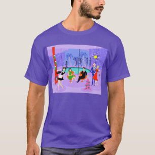 Retro Tropische kerstfeestdag T-shirt
