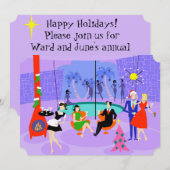 Retro Tropische kerstfeestdagen Kaart (Voorkant / Achterkant)