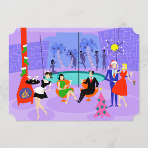 Retro Tropische kerstfeestdagen Kaart