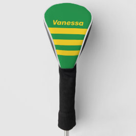 Retro Tropische Palm Drie Overdwars Streep met Naa Golfheadcover