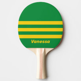 Retro Tropische Palm Drie Overdwars Streep Met Naa Tafeltennisbatje