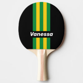 Retro Tropische Palm Strepen met Naam Tafeltennisbatje