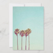 Retro Tropische Palmbomen Kust Strand Huwelijk Kaart (Achterkant)