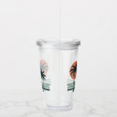 Retro/ tropische palmboom acryl drinkbeker (Rechts)