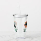 Retro/ tropische palmboom acryl drinkbeker (Links)