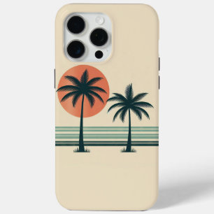 Retro/ tropische palmboom iPhone 15 pro max hoesje