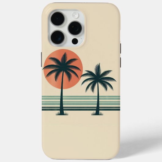 Retro/ tropische palmboom Case-Mate iPhone case (Achterkant)