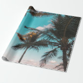 RETRO TROPISCHE PALMBOOM DOOR DE BEACH CADEAUPAPIER (Uitgerold)