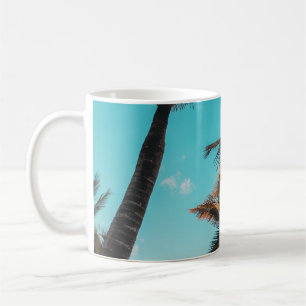 RETRO TROPISCHE PALMBOOM DOOR DE BEACH KOFFIEMOK