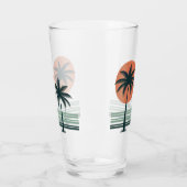 Retro/ tropische palmboom glas (Links)
