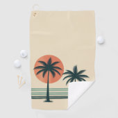 Retro/ tropische palmboom golfhanddoek (Insitu)