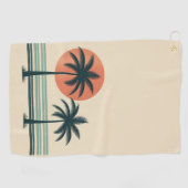 Retro/ tropische palmboom golfhanddoek (Horizontaal)