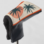Retro/ tropische palmboom golfheadcover (3/4 voorkant)