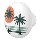 Retro/ tropische palmboom keramische knop (Rechts)