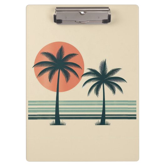 Retro/ tropische palmboom klembord (Voorkant)