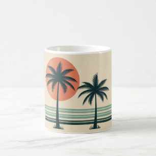 Retro/ tropische palmboom koffiemok