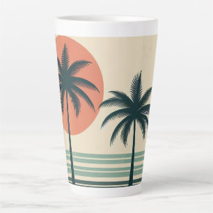 Retro/ tropische palmboom latte mok