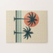 Retro/ tropische palmboom legpuzzel (Horizontaal)