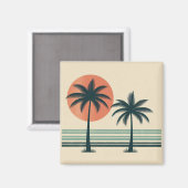 Retro/ tropische palmboom magneet (Voorkant / Achterkant)
