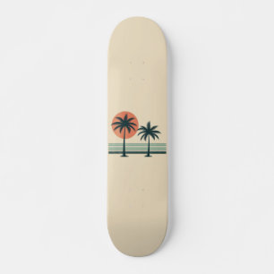 Retro/ tropische palmboom persoonlijk skateboard