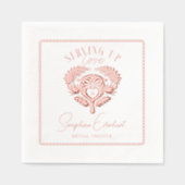 Retro Tropische Palmboom Pickleball Bruidsdouche Folie Servetten (Voorkant)