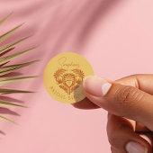 Retro Tropische Palmboom Pickleball Bruidsdouche Ronde Sticker