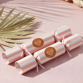 Retro Tropische Palmboom Pickleball Bruidsdouche Ronde Sticker