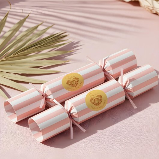 Retro Tropische Palmboom Pickleball Bruidsdouche Ronde Sticker