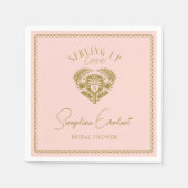 Retro Tropische Palmboom Pickleball Bruidsdouche Servet (Voorkant)